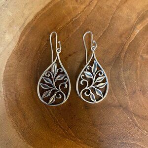 RETIRED James Avery Abounding Vine Dangle Earrings, Sterling Silver